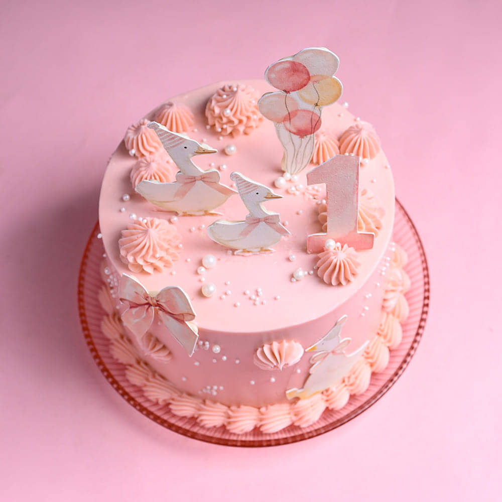 Pretty Pink Duckling Cake