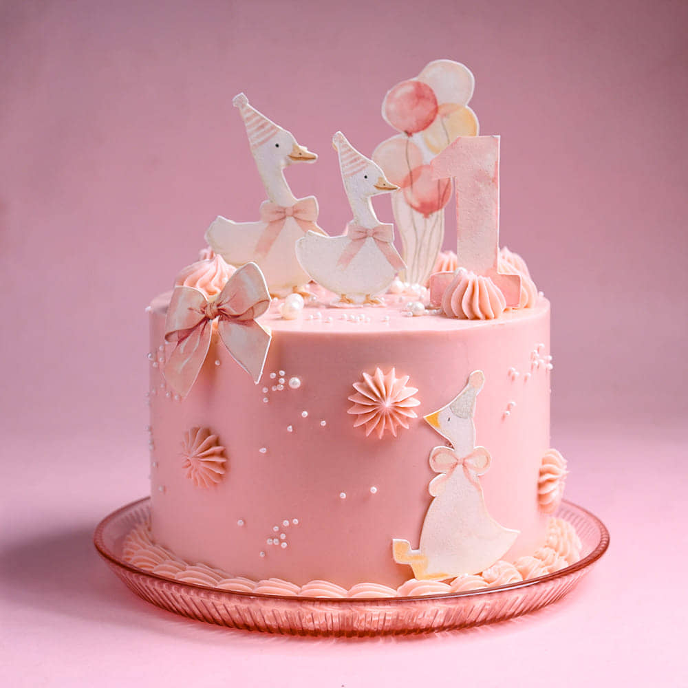 Pretty Pink Duckling Cake