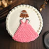 Top View of Princess In Pink Gown Theme Cake