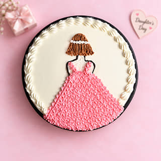 Top View of Princess In Pink Gown Theme Cake Top View of Princess In Pink Gown Theme Cake