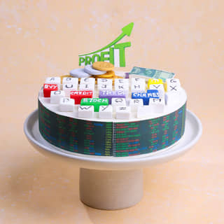 Side View of Profit N Success Finance Cake