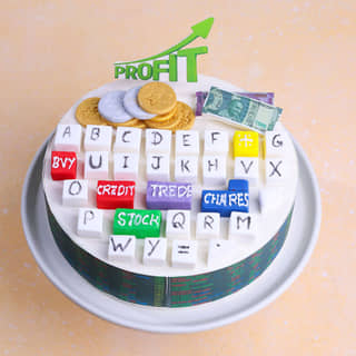 Top View of Profit N Success Finance Cake