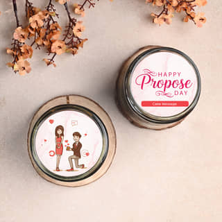 Top View of Propose Day Jar Cakes Set of Two