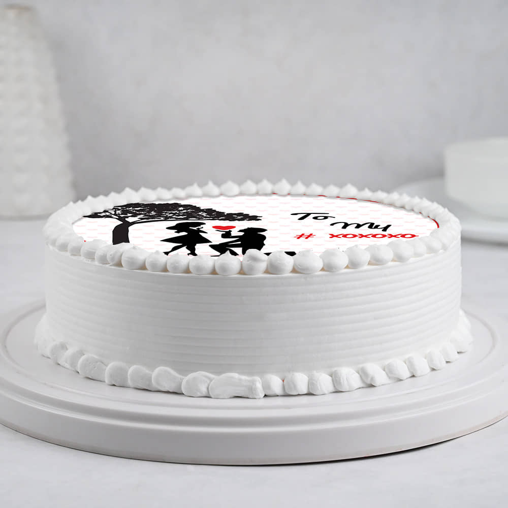 Propose Day Poster Cake Side View of Propose Day Poster Cake