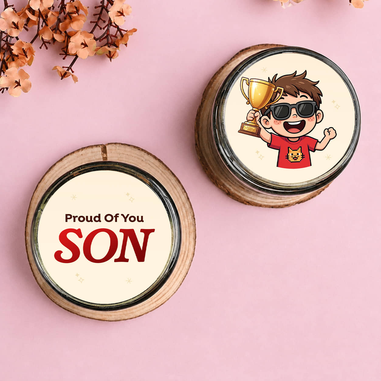 Proud Of You Son Choco Jar Cakes