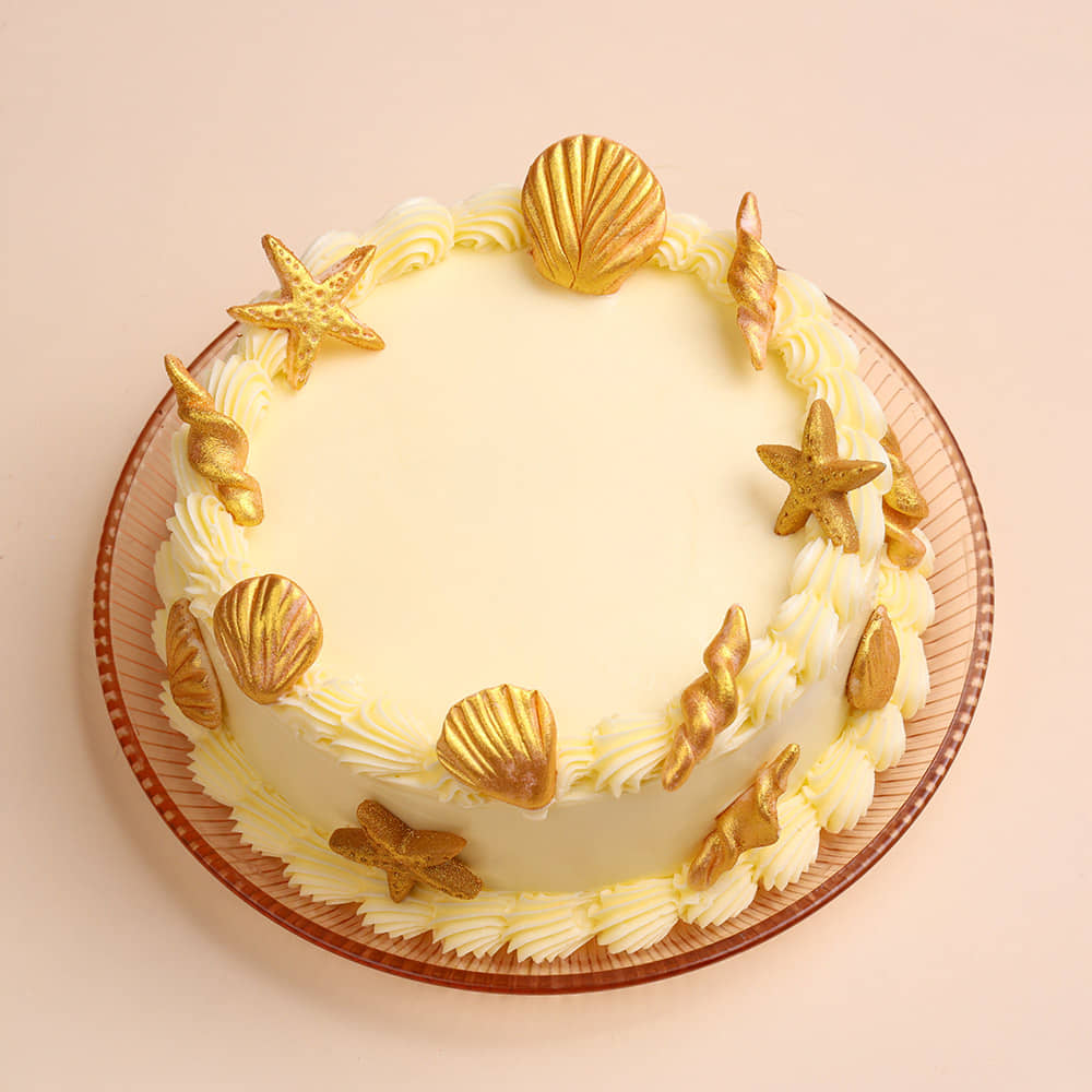 Golden Shoreline Beach Cake