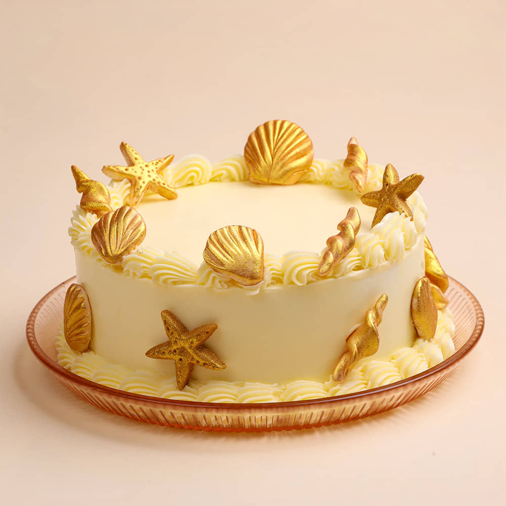 Golden Shoreline Beach Cake