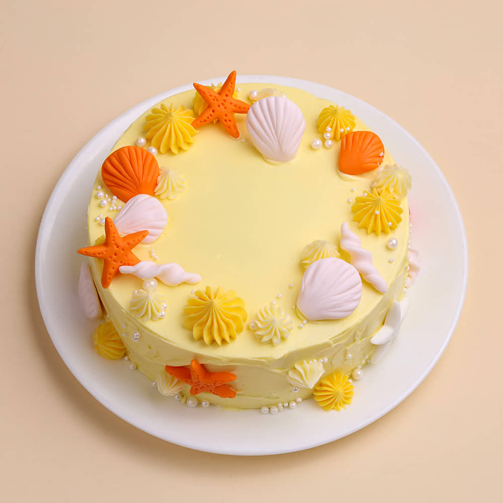 Starfish N Shell Beach Cake