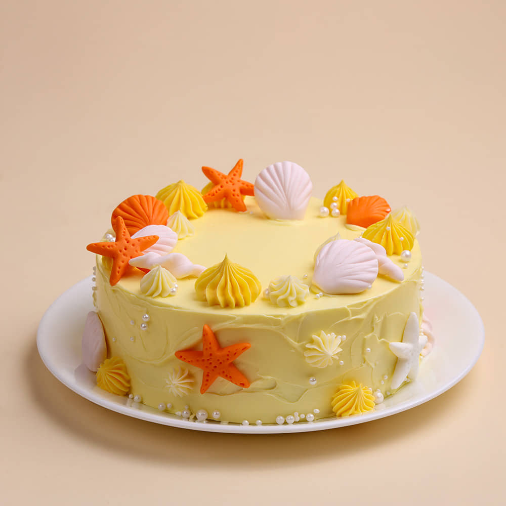 Starfish N Shell Beach Cake