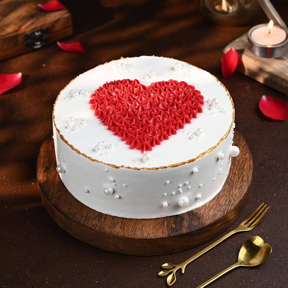 Top View of Chocolate Cake for Love
