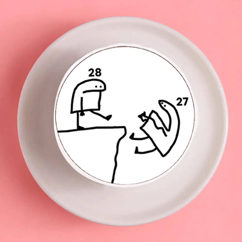 Pushing Doodle Off The Cliff Bento Cake