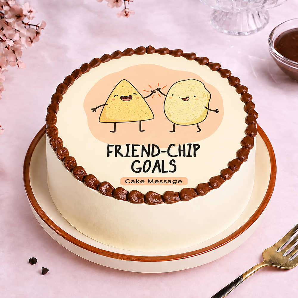 Quirky FriendChip Goals Cake