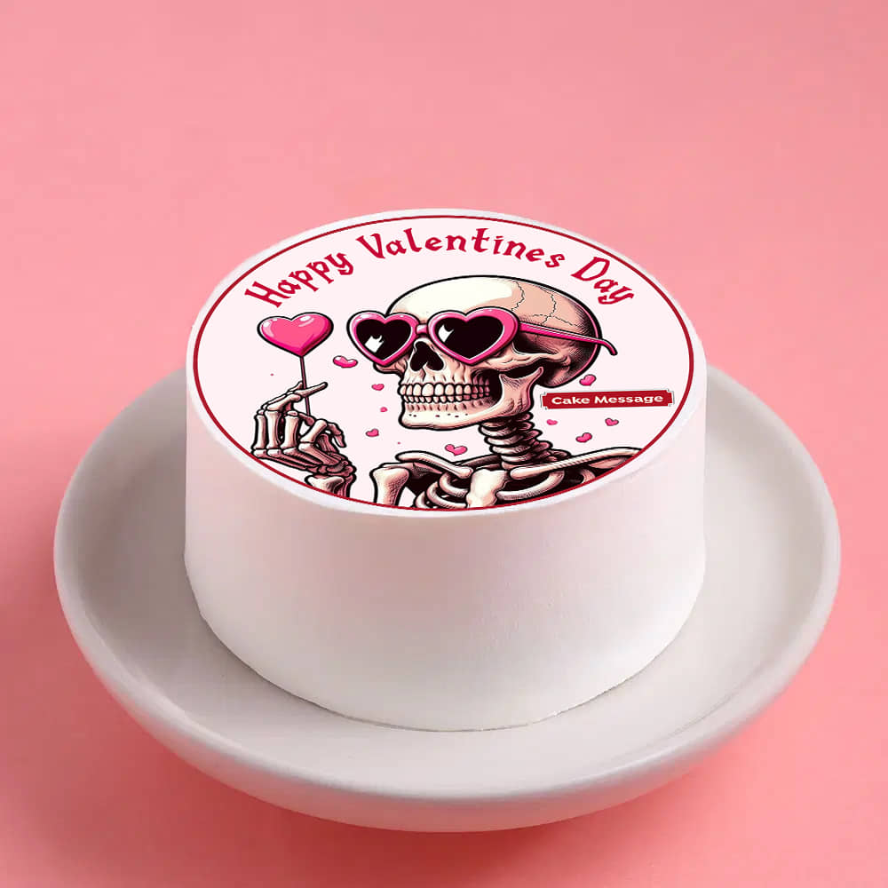Quirky Skeleton Love Cake