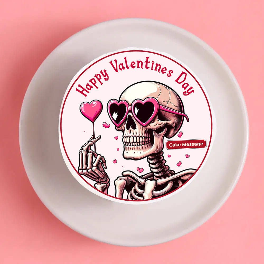Quirky Skeleton Love Cake