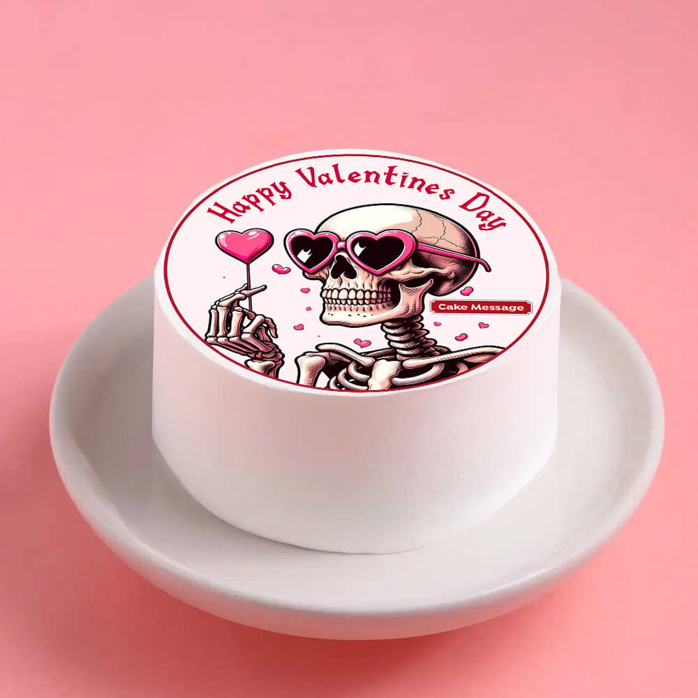 Quirky Skeleton Love Cake