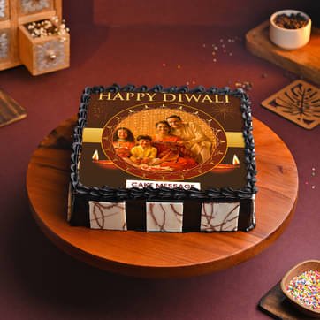 Radiant Diwali Photo Cake