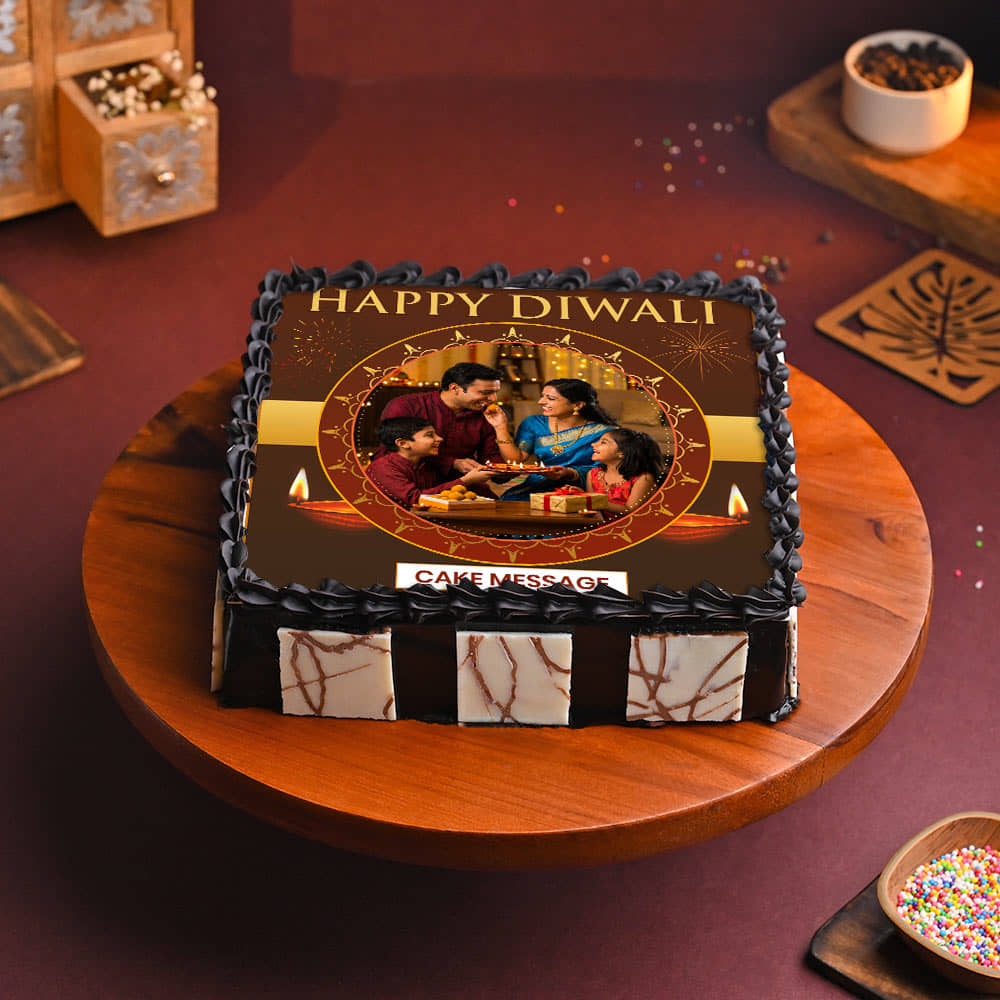 Radiant Diwali Photo Cake