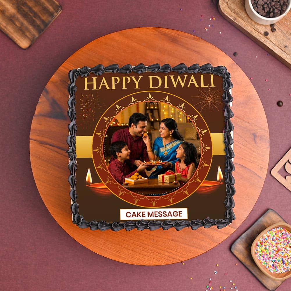 Radiant Diwali Photo Cake