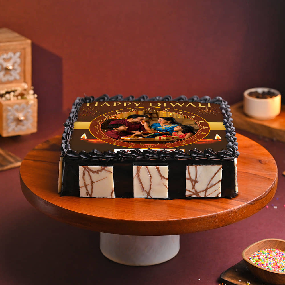 Radiant Diwali Photo Cake