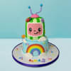 Two Tier Rainbow And Cocomelon Cake
