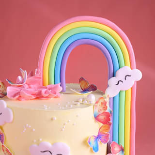 Elegant Yellow Butterfly Cake Elegant Yellow Butterfly Cake