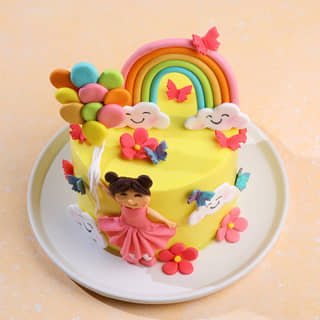 Top View of Rainbow Dreams Balloon Cake Top View of Rainbow Dreams Balloon Cake