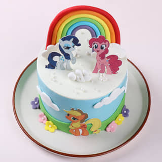Top View of Rainbow Dreams Pony Cake Top View of Rainbow Dreams Pony Cake