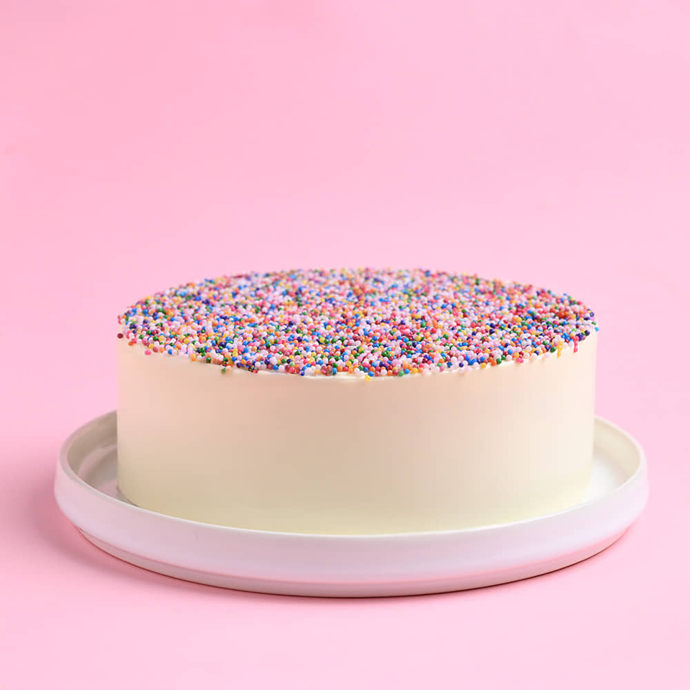 Rainbow Sprinkle Dot Cake