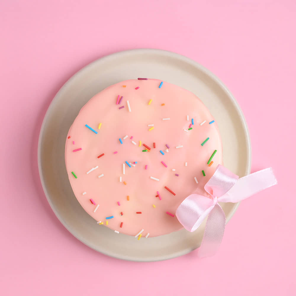 Rainbow Sprinkles Ribbon Cake
