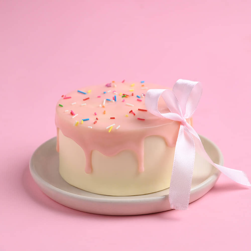 Rainbow Sprinkles Ribbon Cake