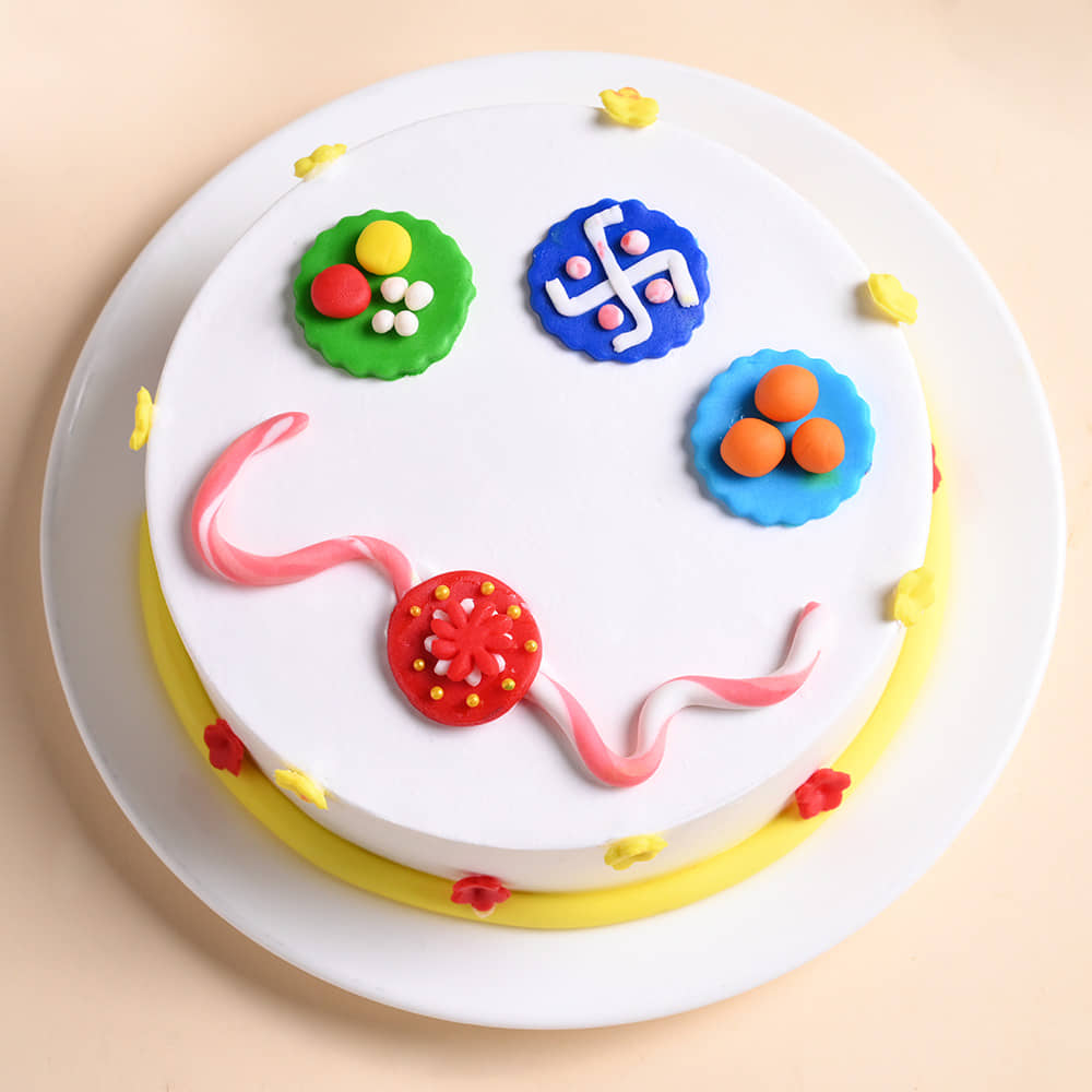 Top View of Rakhi Sweet Moments Cake Top View of Rakhi Sweet Moments Cake