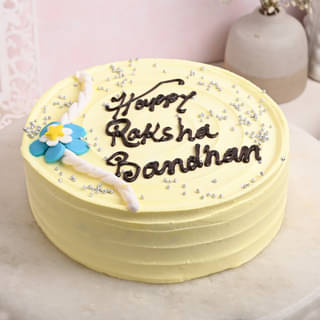 Lateral View of Happy Raksha Bandhan Theme Cake