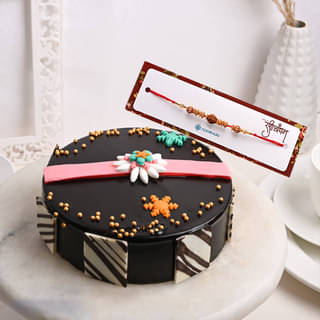 Raksha Bandhan Chocolate Cake With Rakhi