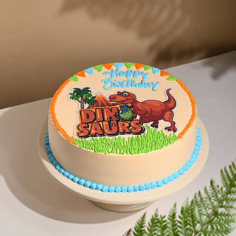 Dino Theme Birthday Cake