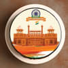 Top View of Red Fort Independence Day Cake