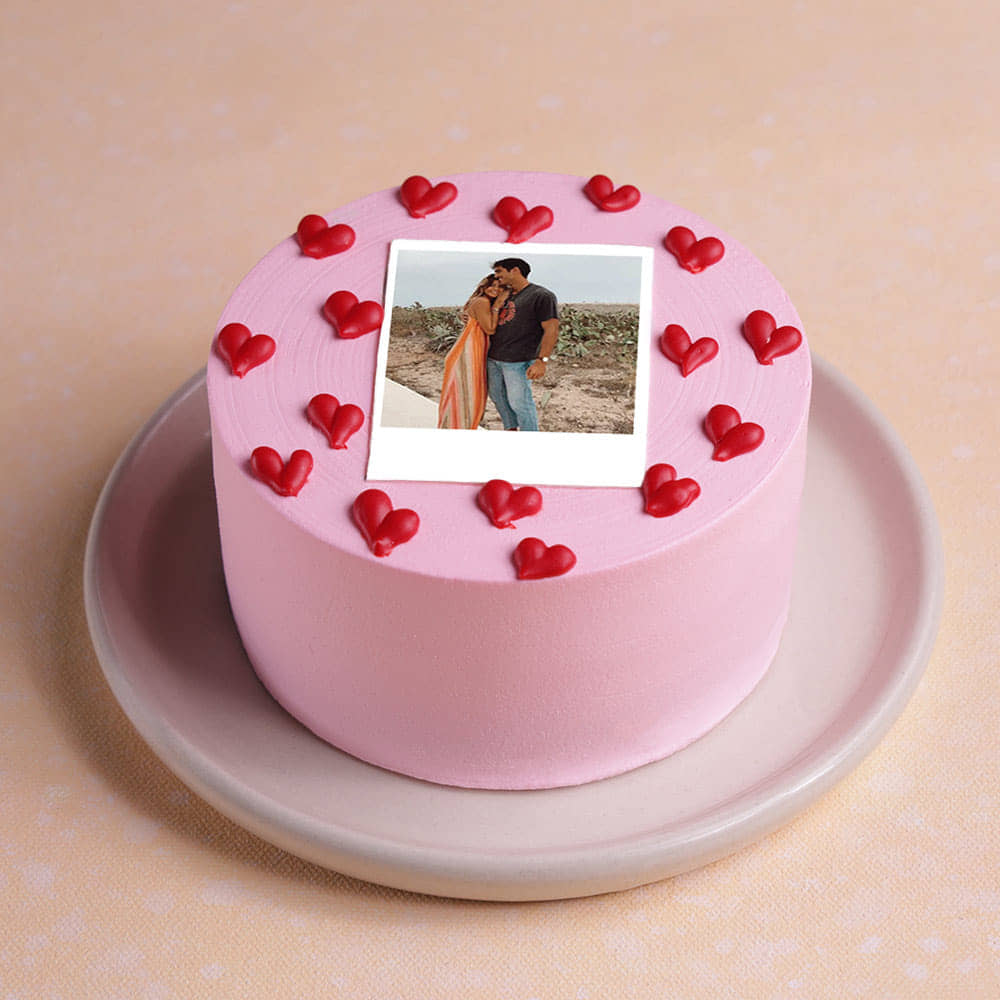 Red Hearts Bento Photo Cake