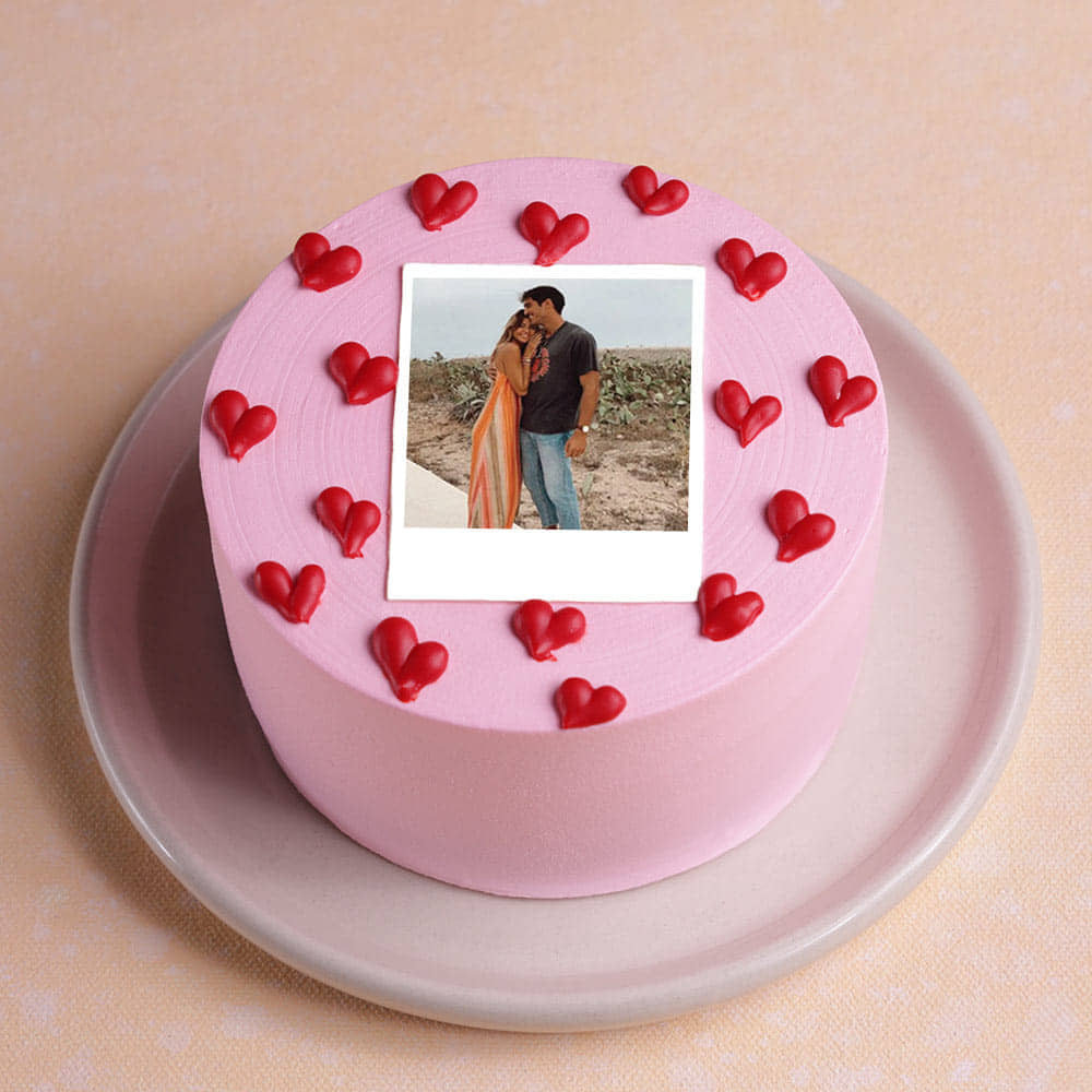 Red Hearts Bento Photo Cake