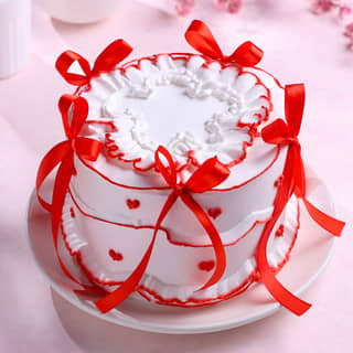 Red Hearts N Ribbon Cake Red Hearts N Ribbon Cake