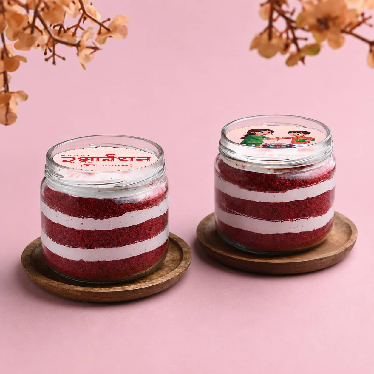 Red Velvet Cake Duo With Rakhi