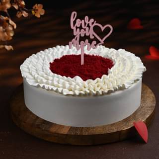 Valentine Special Red Velvet Cake With Couple Topper