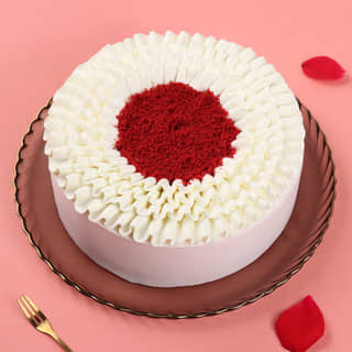 Front View Valentine Special Red Velvet Cake 