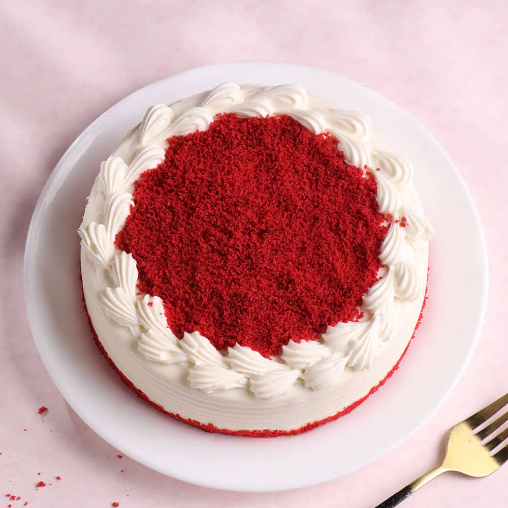 Top View of Red Velvet Cake