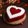 Top View Valentine Red Velvet Heart Cake