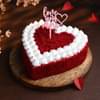 Top View Valentine Red Velvet Heart Cake