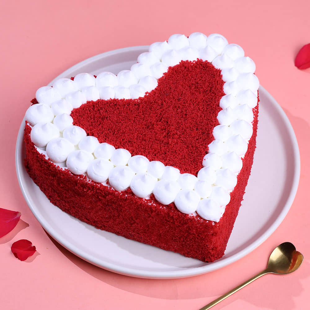 Red Velvet Heart Cake With Love Topper Valentine Red Velvet Heart Cake