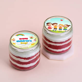 Red Velvet Jar Cake Duo For Childrens Day