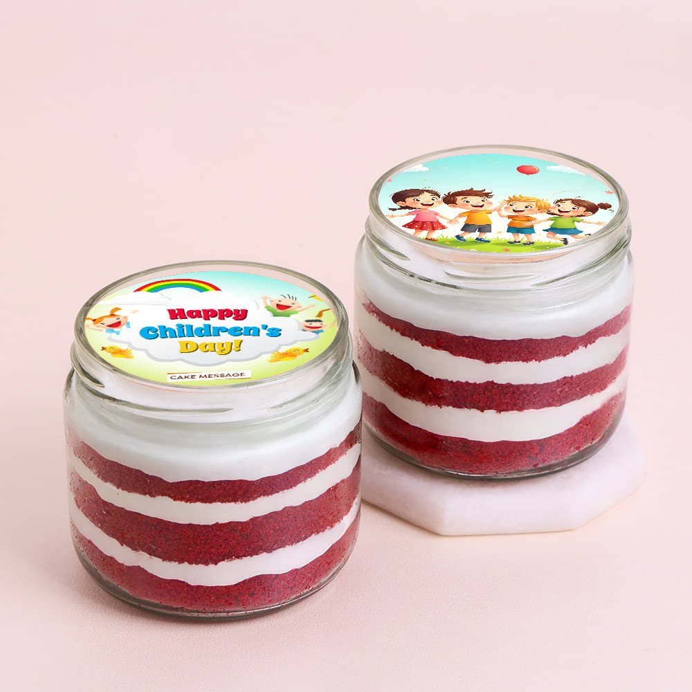 Red Velvet Jar Cake Duo For Childrens Day online