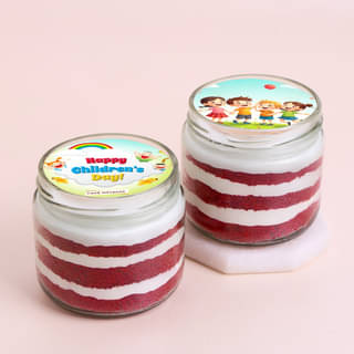 Red Velvet Jar Cake Duo For Childrens Day online