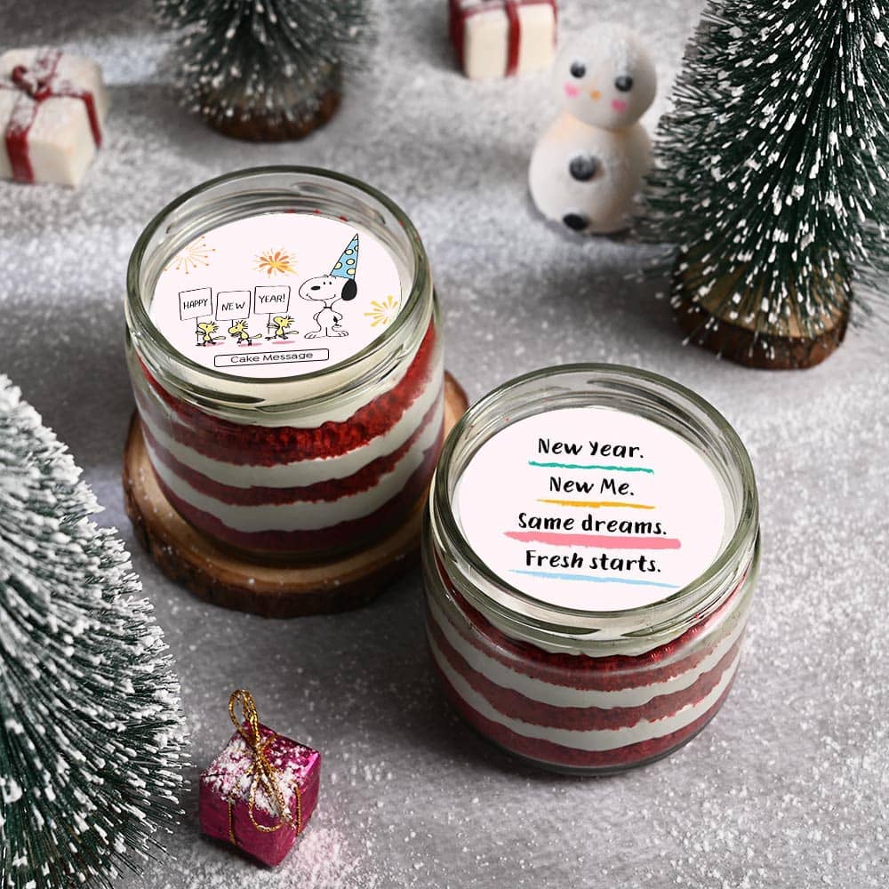 Red Velvet Jar Cakes For New Year Red Velvet Jar Cakes For New Year