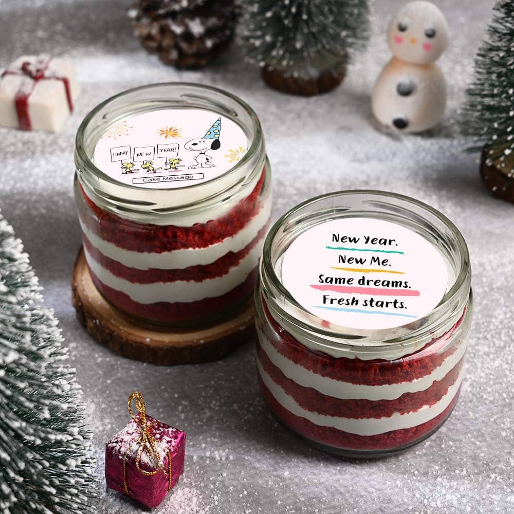 Red Velvet Jar Cakes For New Year